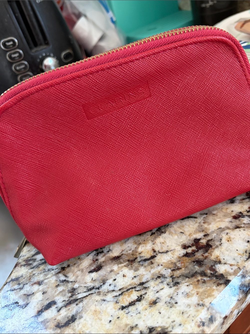 💕👌Clarins Red Small Makeup Bag
